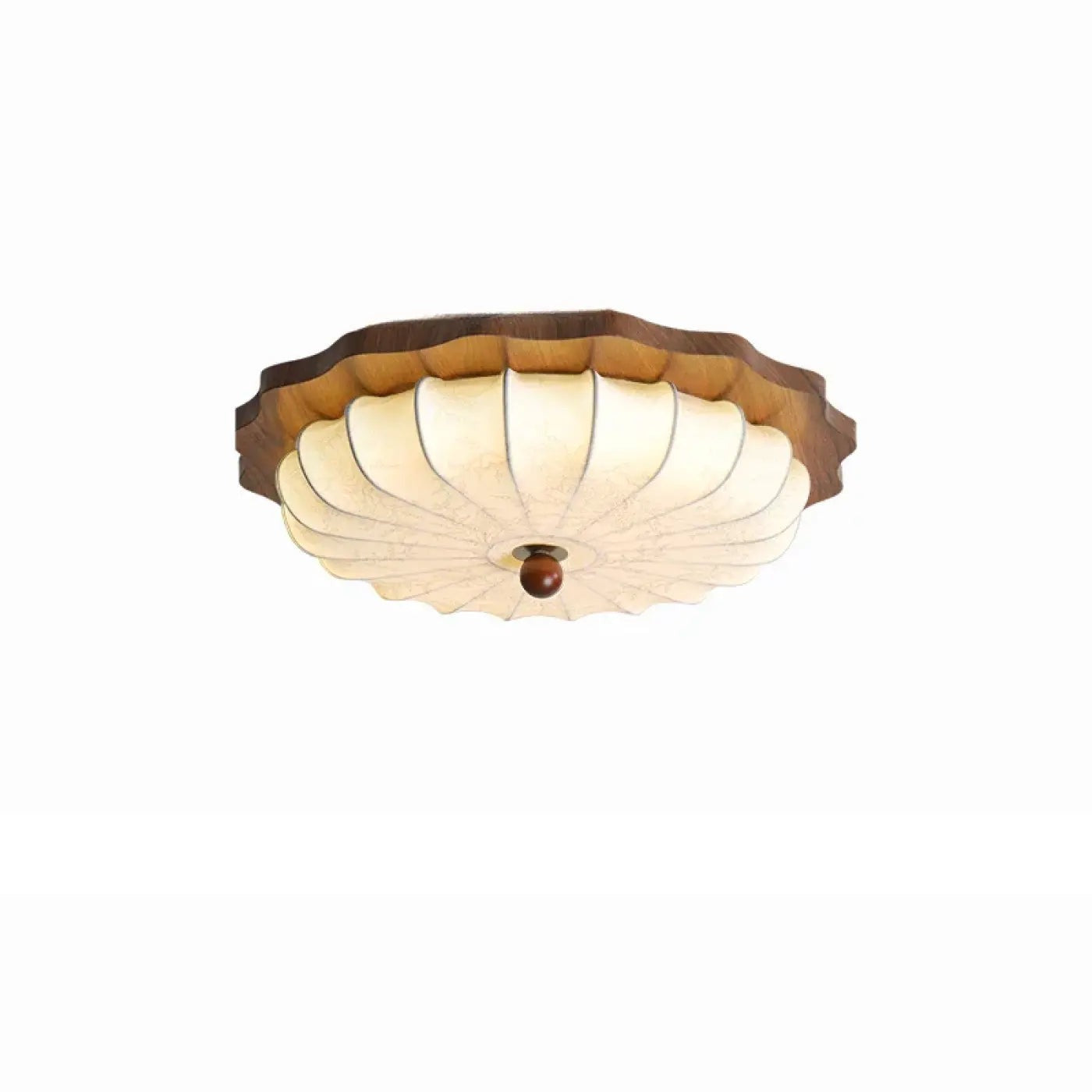 Plafonnier Bois Tissu Style Lanterne Vintage - Dalumea - vue 5