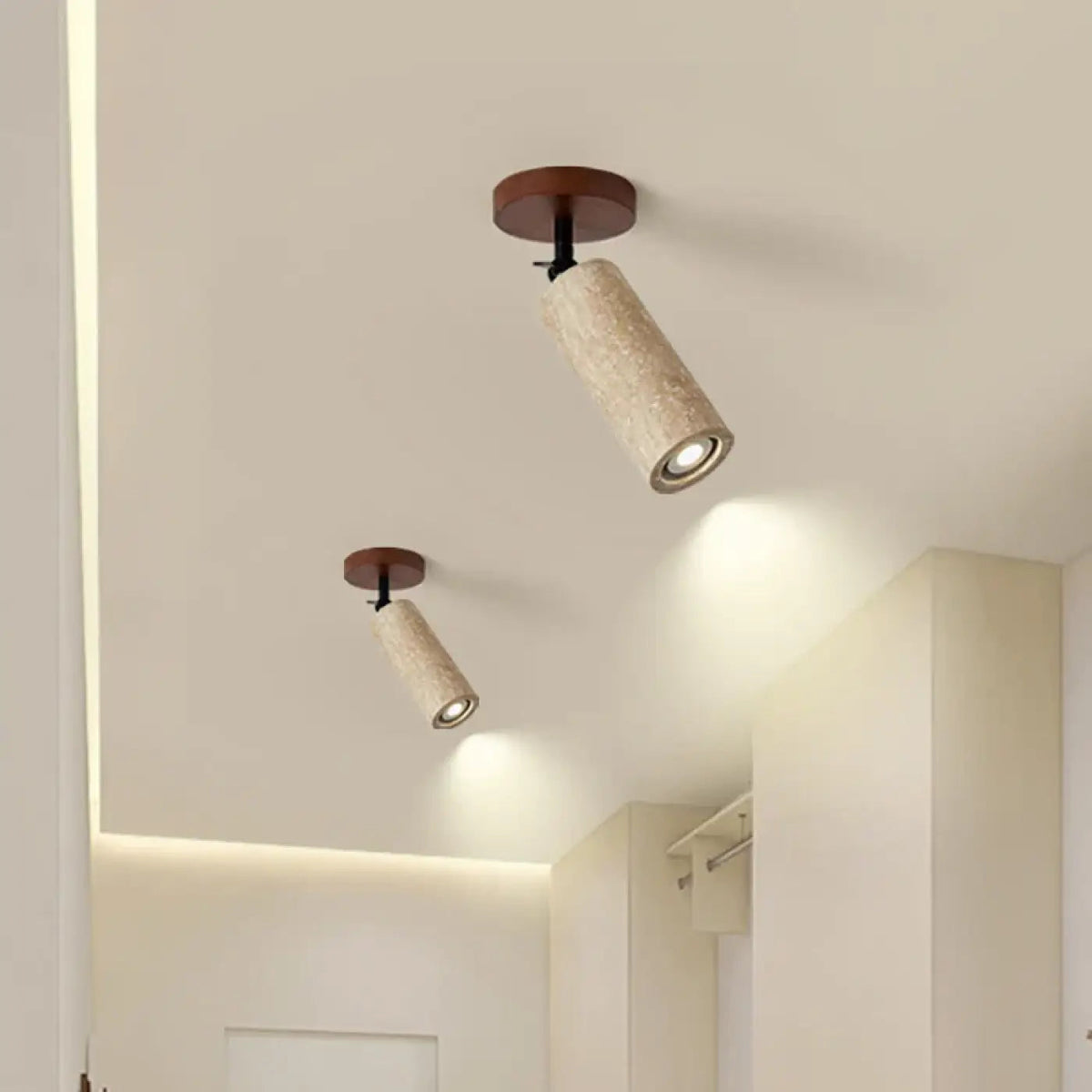 Plafonnier Spot Orientable Travertin Bois - Dalumea - vue 5