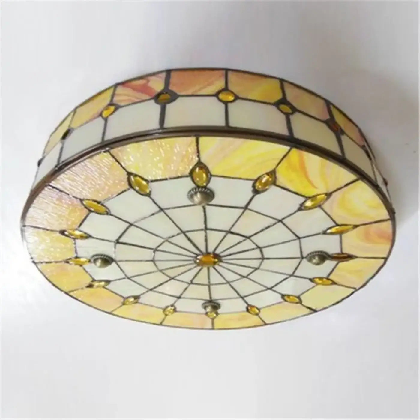 Plafonnier Tiffany Vitrail Art Déco - Dalumea - vue 2