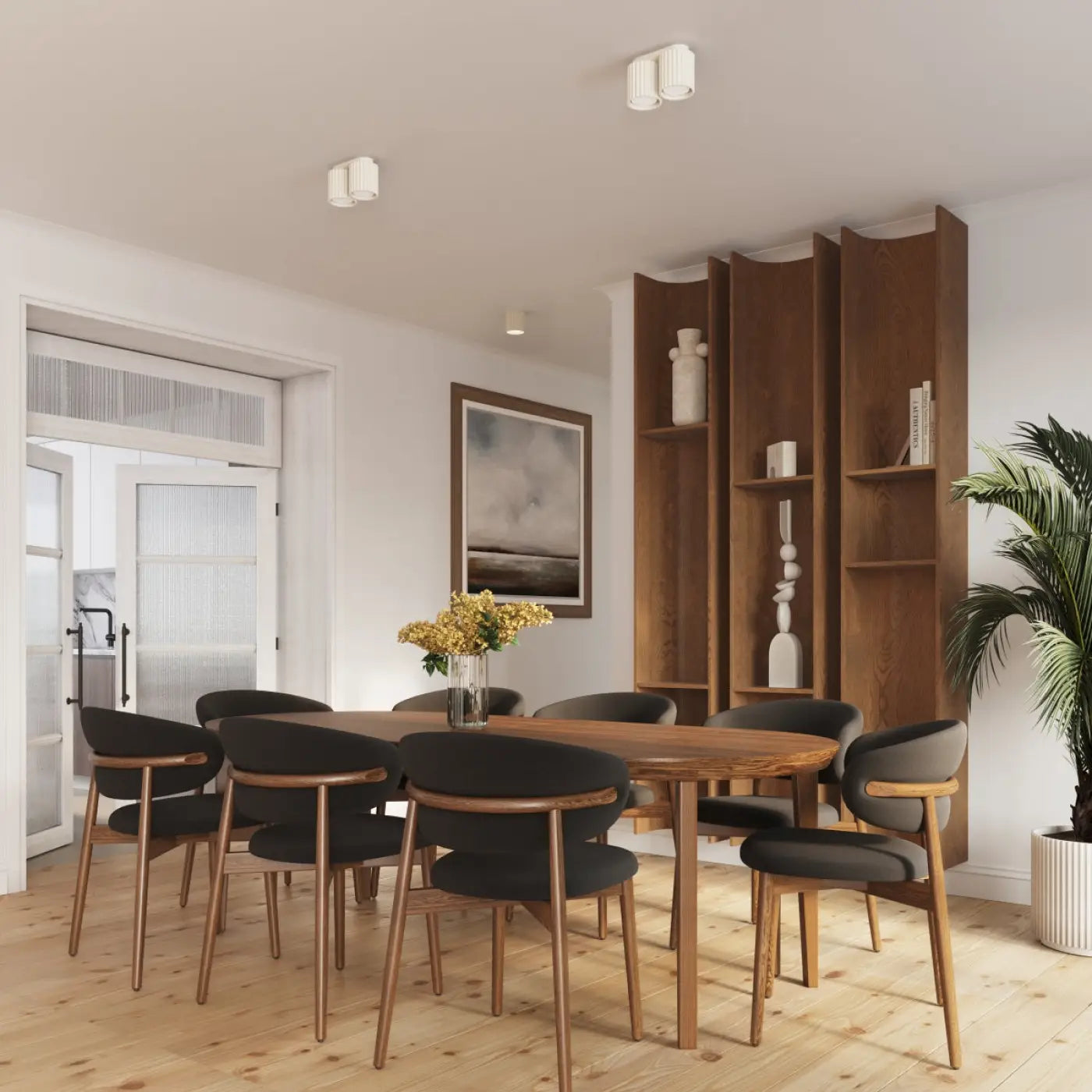 Plafonnier Cylindre Strié Beige - Dalumea - vue 8