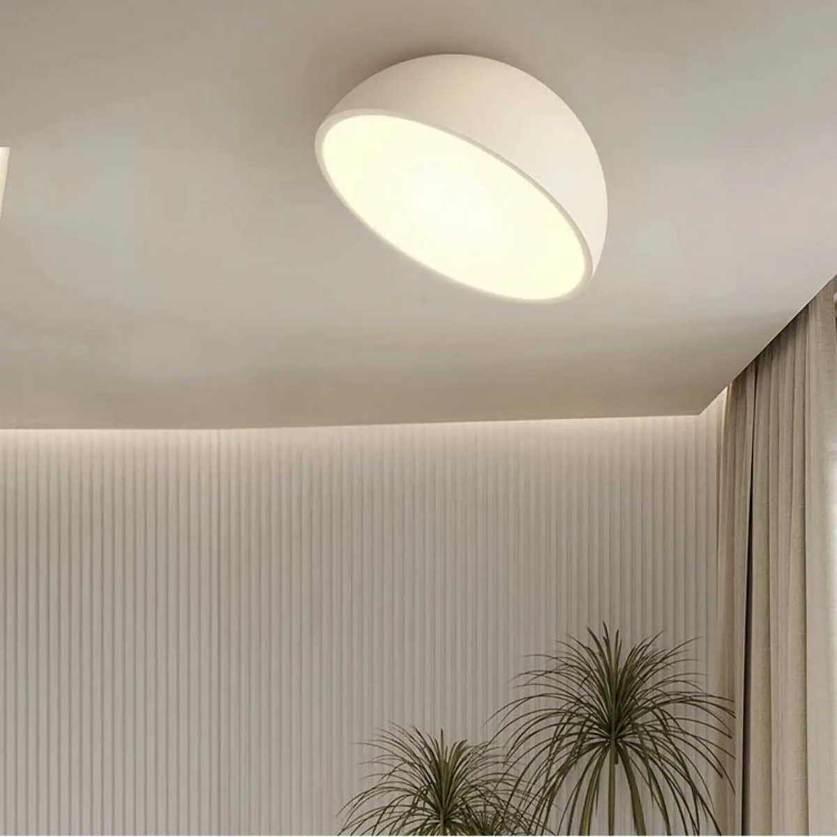 Plafonnier demi sphere bois led design moderne - bois - Dalumea - vue 12