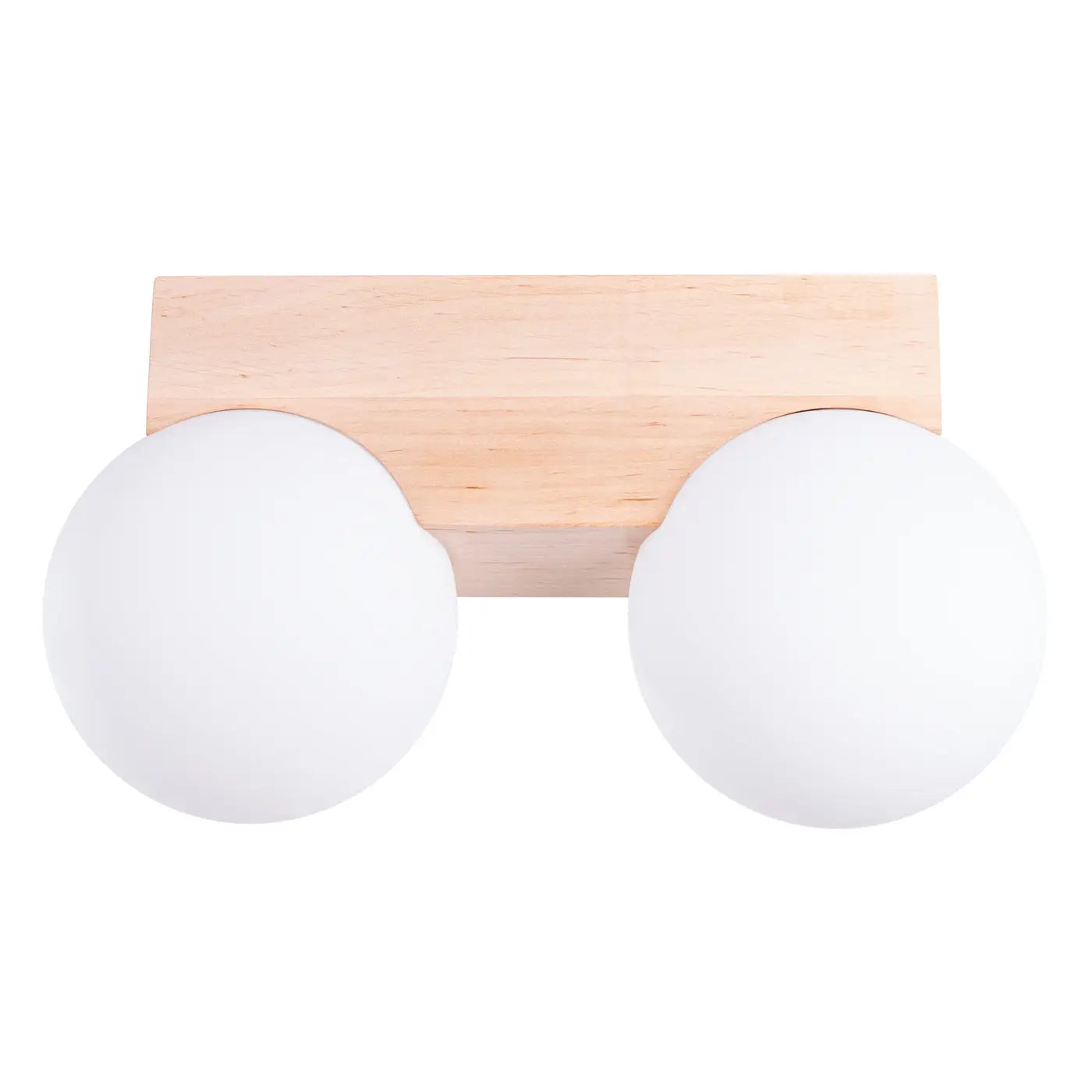 Plafonnier Bois Naturel 2 Globes - Dalumea - vue 5