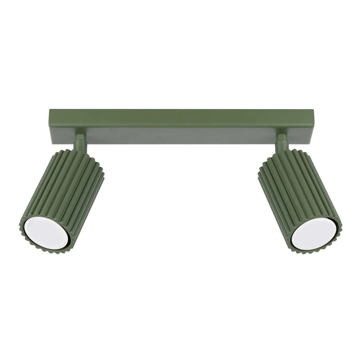Plafonnier 2 Spots Cannelé Vert Olive - Dalumea - vue 8