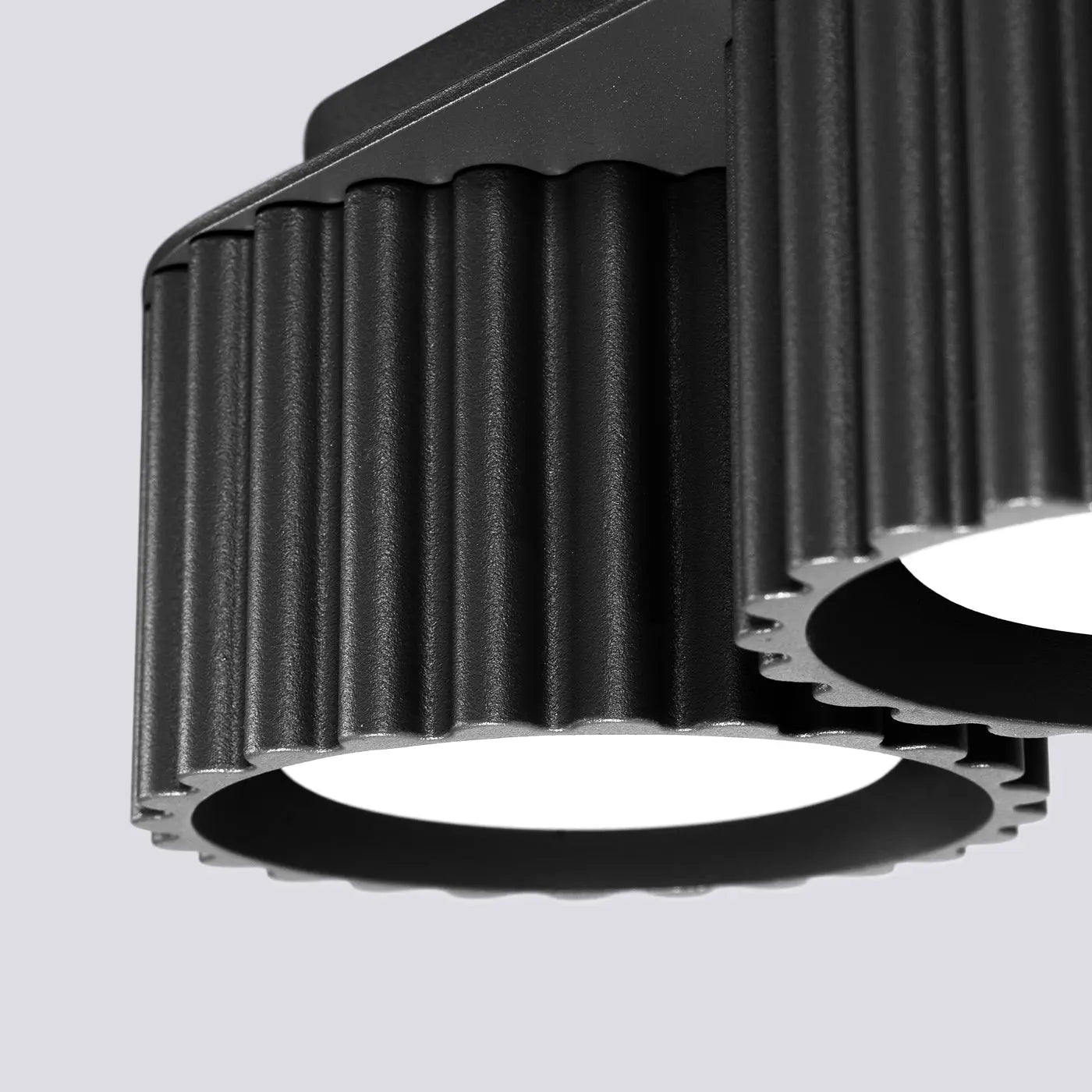 Plafonnier Double Spot Noir Rainuré - Dalumea - vue 3