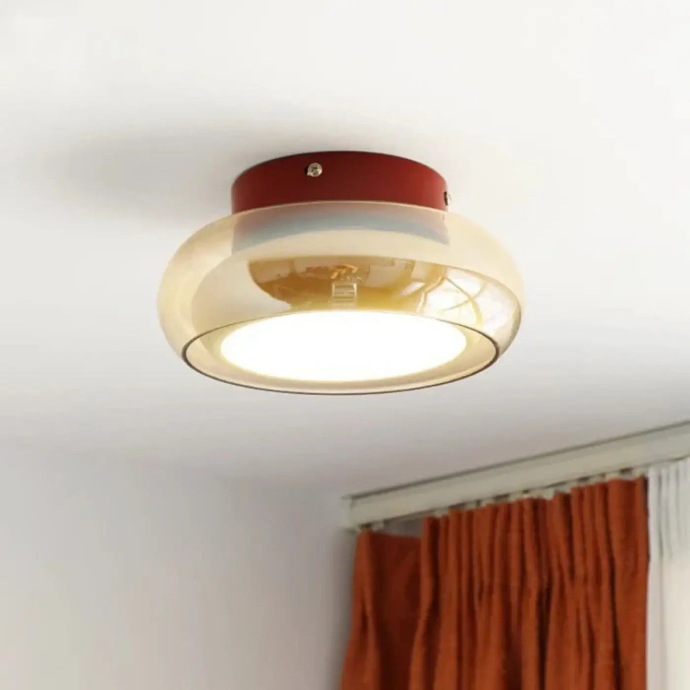 Plafonnier Verre Ambré Style Rétro - Dalumea - vue 2