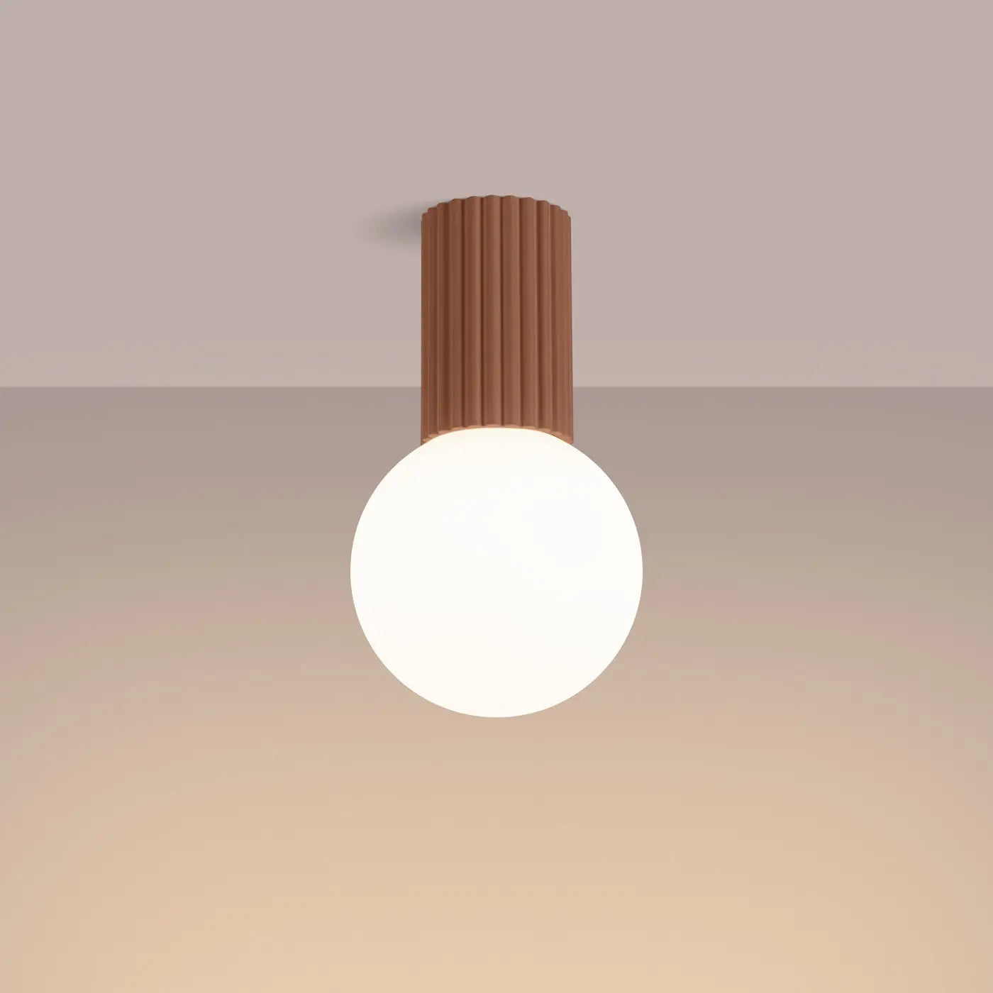 Plafonnier Minimaliste Moka Globe Opalin - Dalumea - vue 1