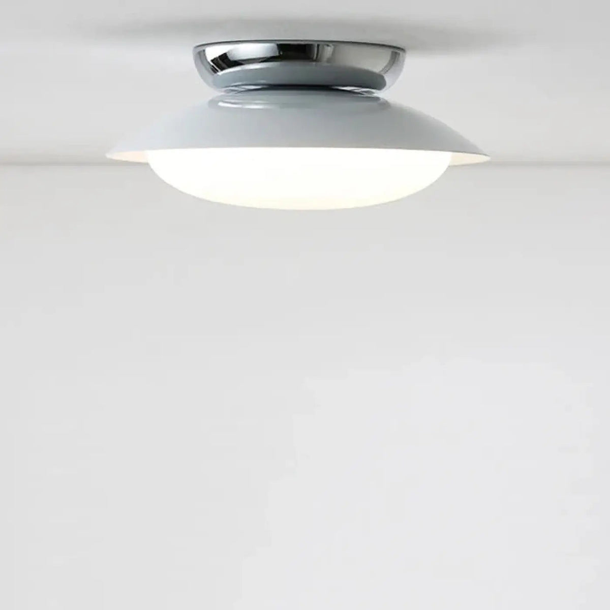 Plafonnier suspension luminaire moderne design epure en metal - chrome - Dalumea - vue 1
