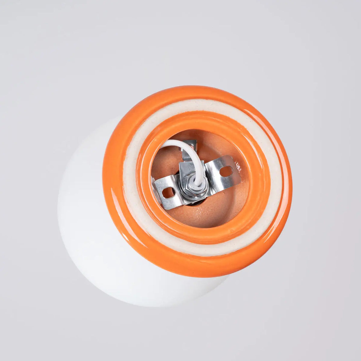Plafonnier Boule Opaline Orange Céramique - Dalumea - vue 5