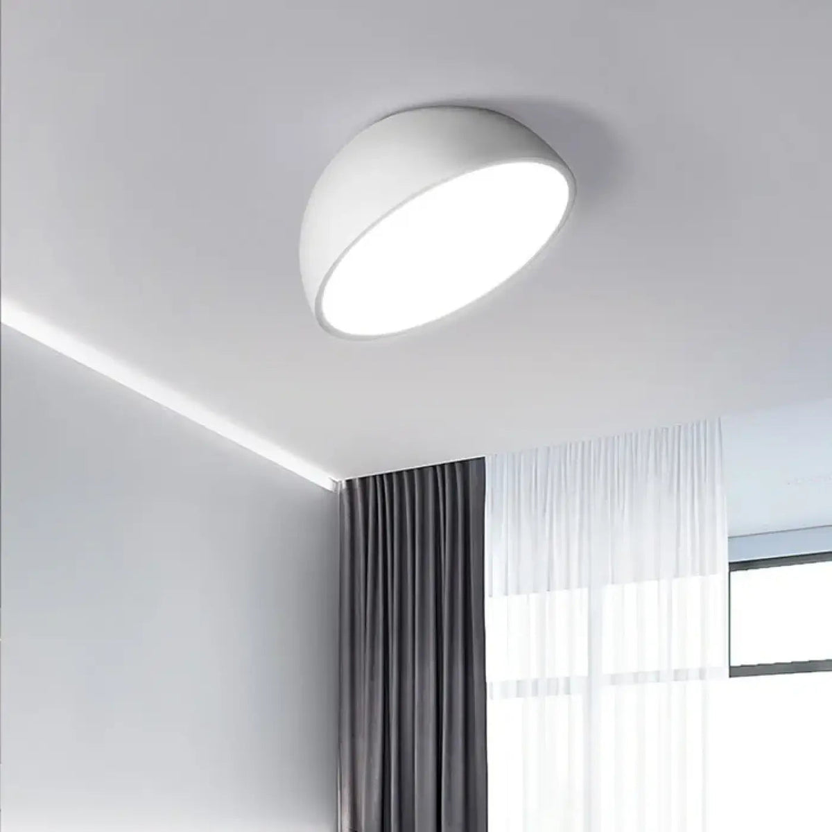 Plafonnier Demi Sphère LED Blanc - Dalumea - vue 3