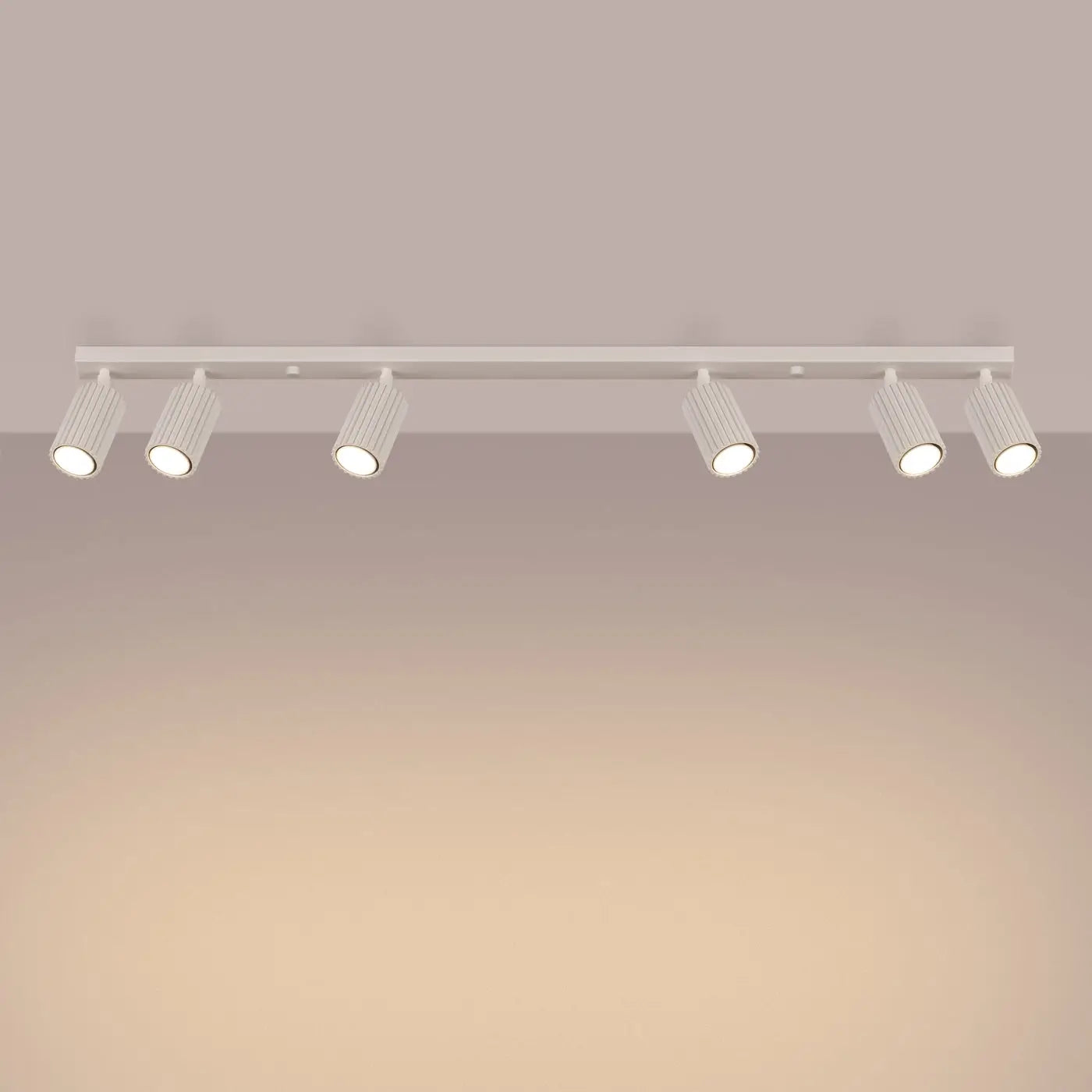Plafonnier 6 Spots Orientables Beige - Dalumea - vue 1