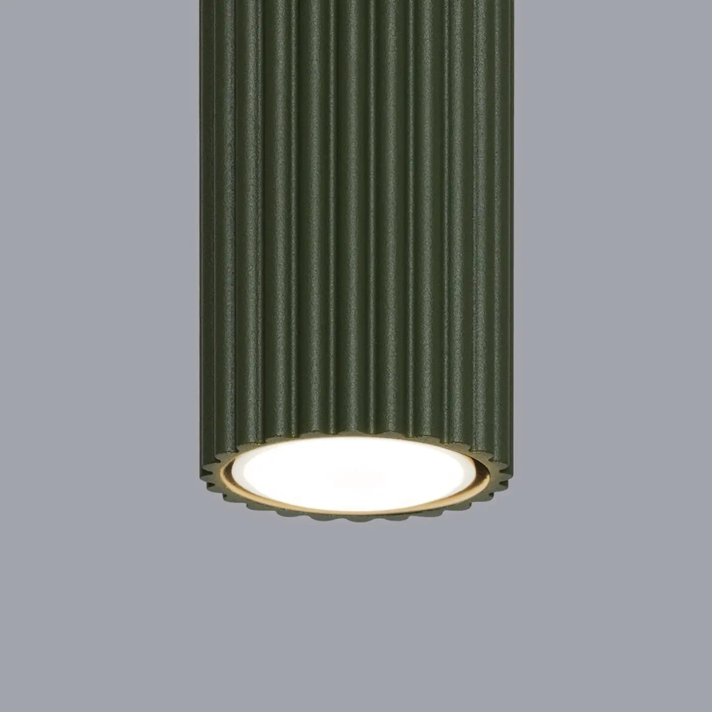 Plafonnier Vert Olive Cannelé - Dalumea - vue 3