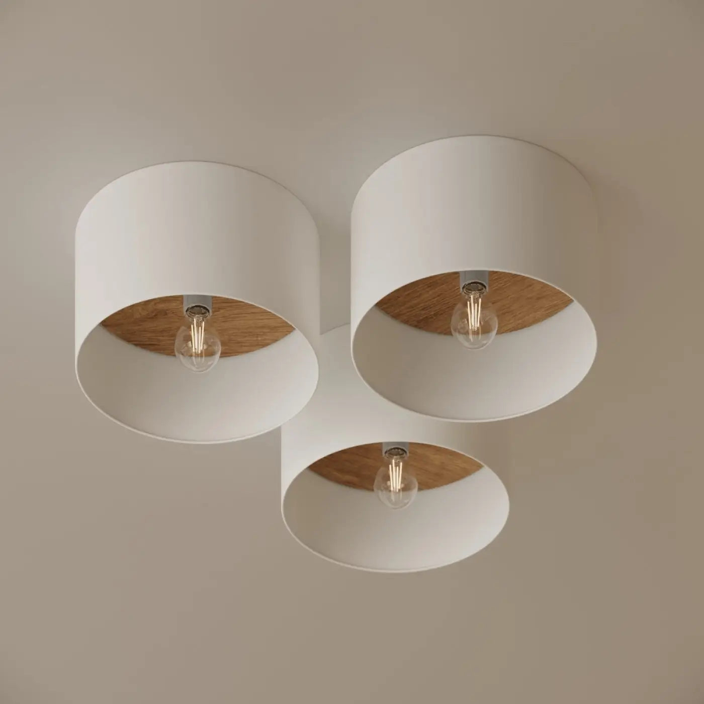 Plafonnier Scandinave Blanc Marron - Dalumea - vue 10