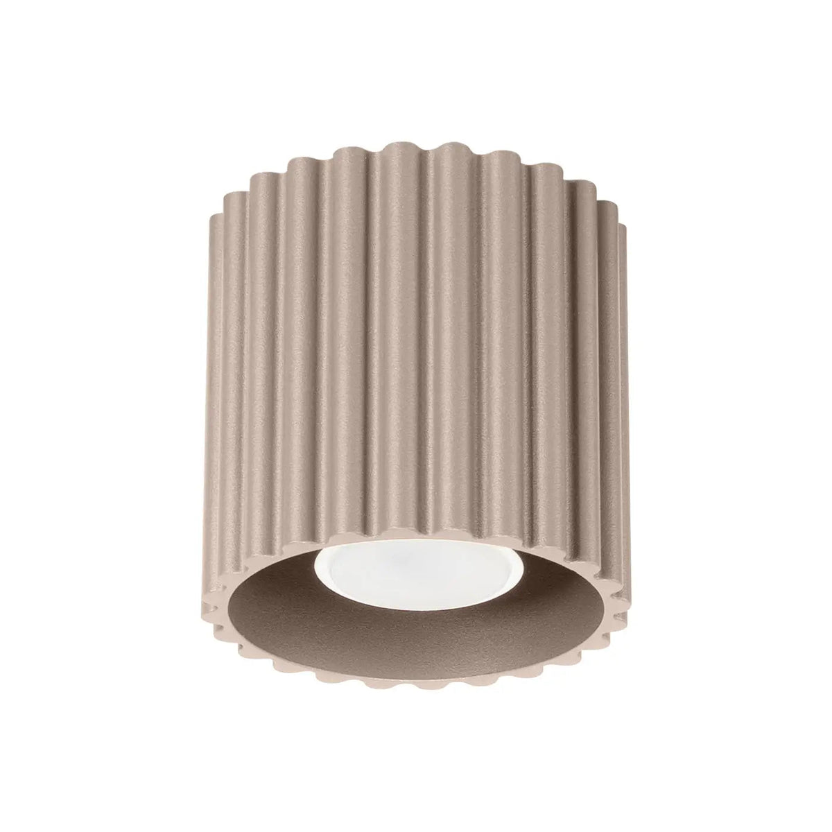 Plafonnier Cylindrique Rainuré Doré Taupe - Dalumea - vue 6
