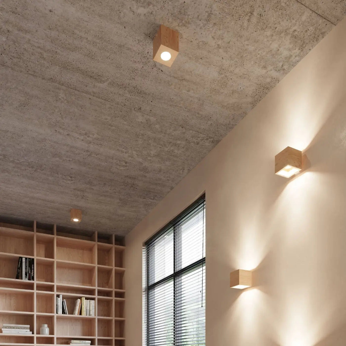 Plafonnier Bois Carré LED - Dalumea - vue 4