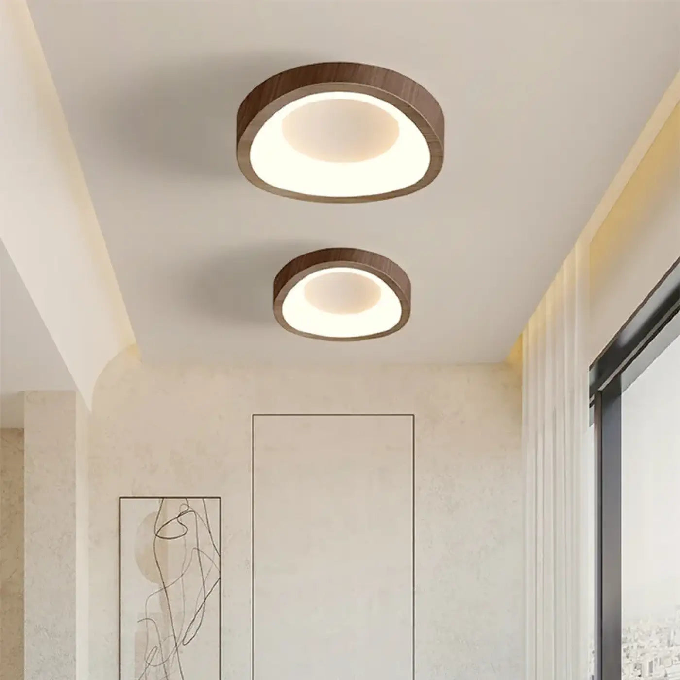Plafonnier Bois LED Moderne - Dalumea - vue 1