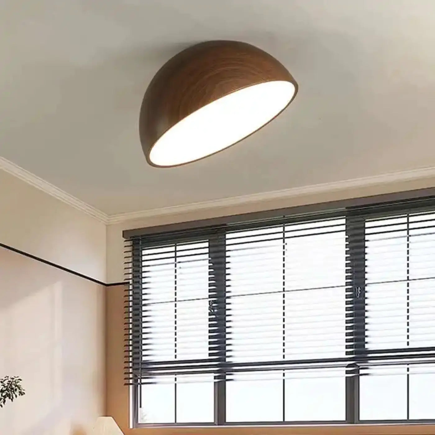 Plafonnier Demi Sphère Bois LED - Dalumea - vue 3