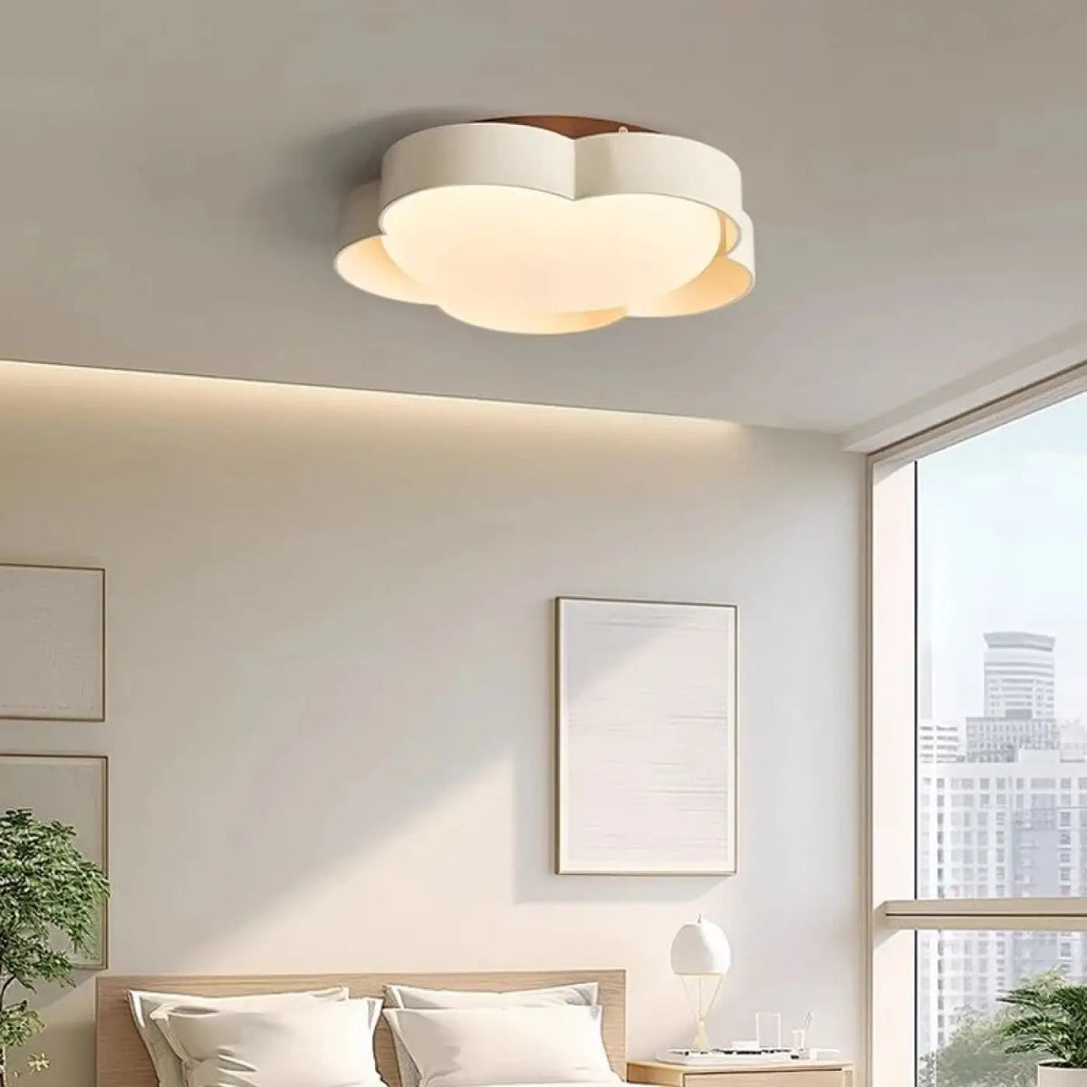Plafonnier LED Floral Marron Blanc - Dalumea - vue 4