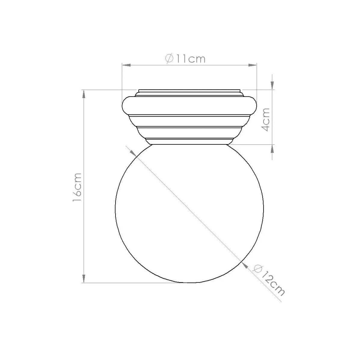 Plafonnier luminaire plafonnier boule opaline en ceramique peach design - Dalumea - vue 12