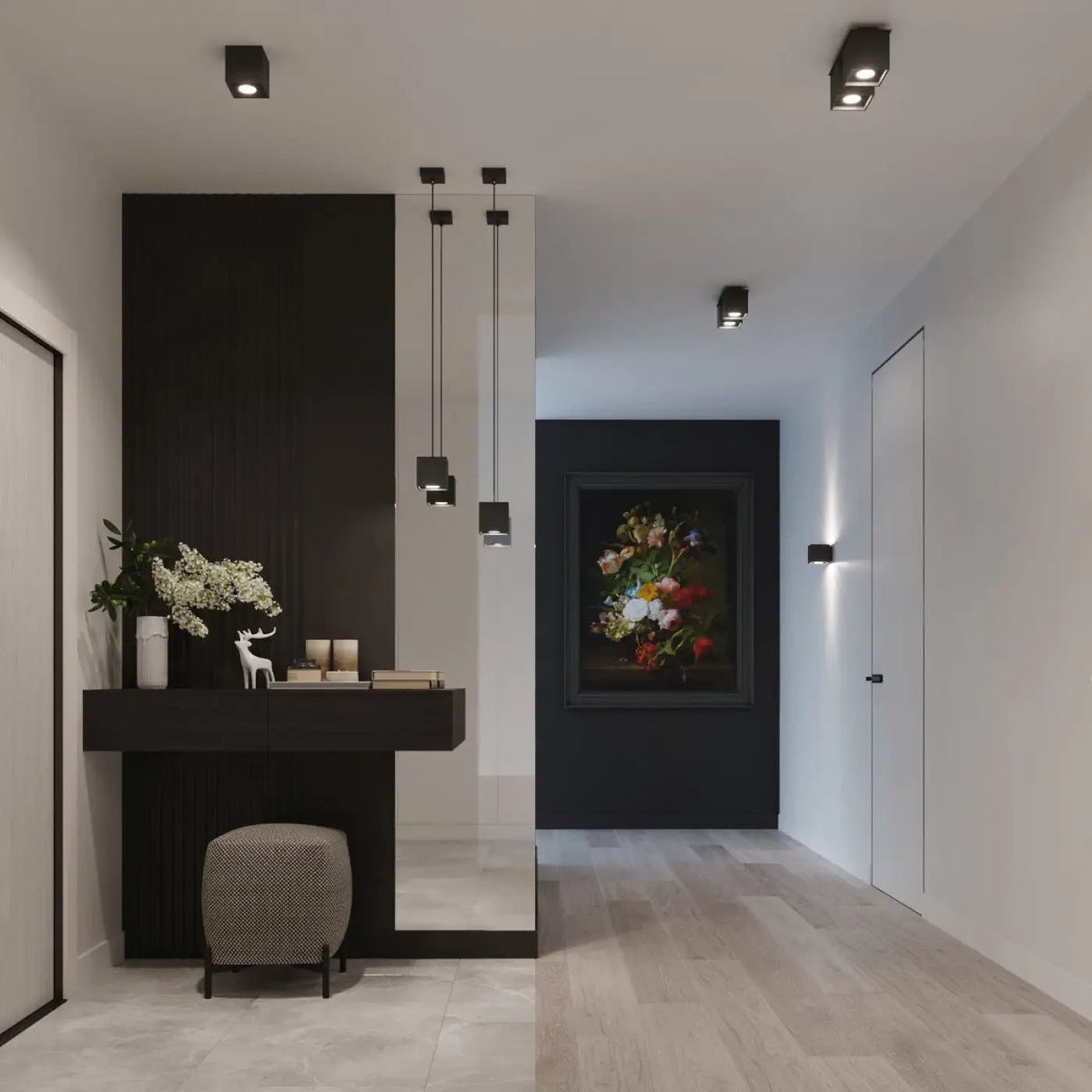 Plafonnier Double Spot Noir Minimaliste - Dalumea - vue 7
