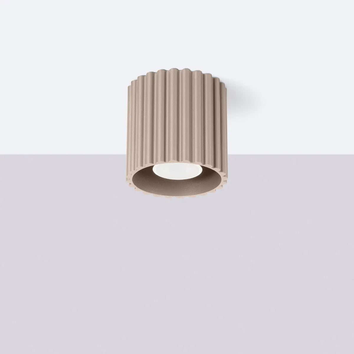 Plafonnier Cylindrique Rainuré Doré Taupe - Dalumea - vue 2