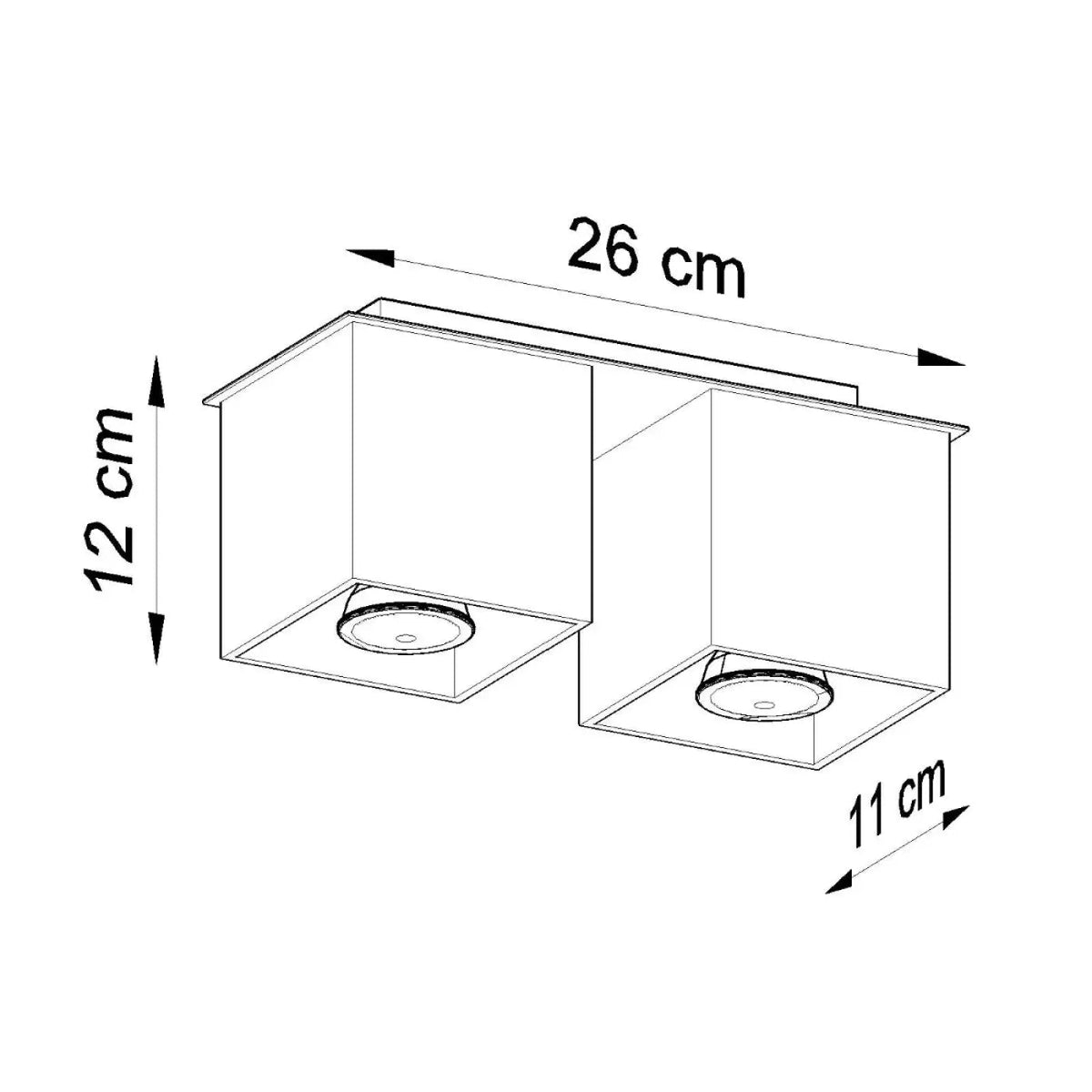 Plafonnier Double Spot Blocs Séparés Gris - Dalumea - vue 8