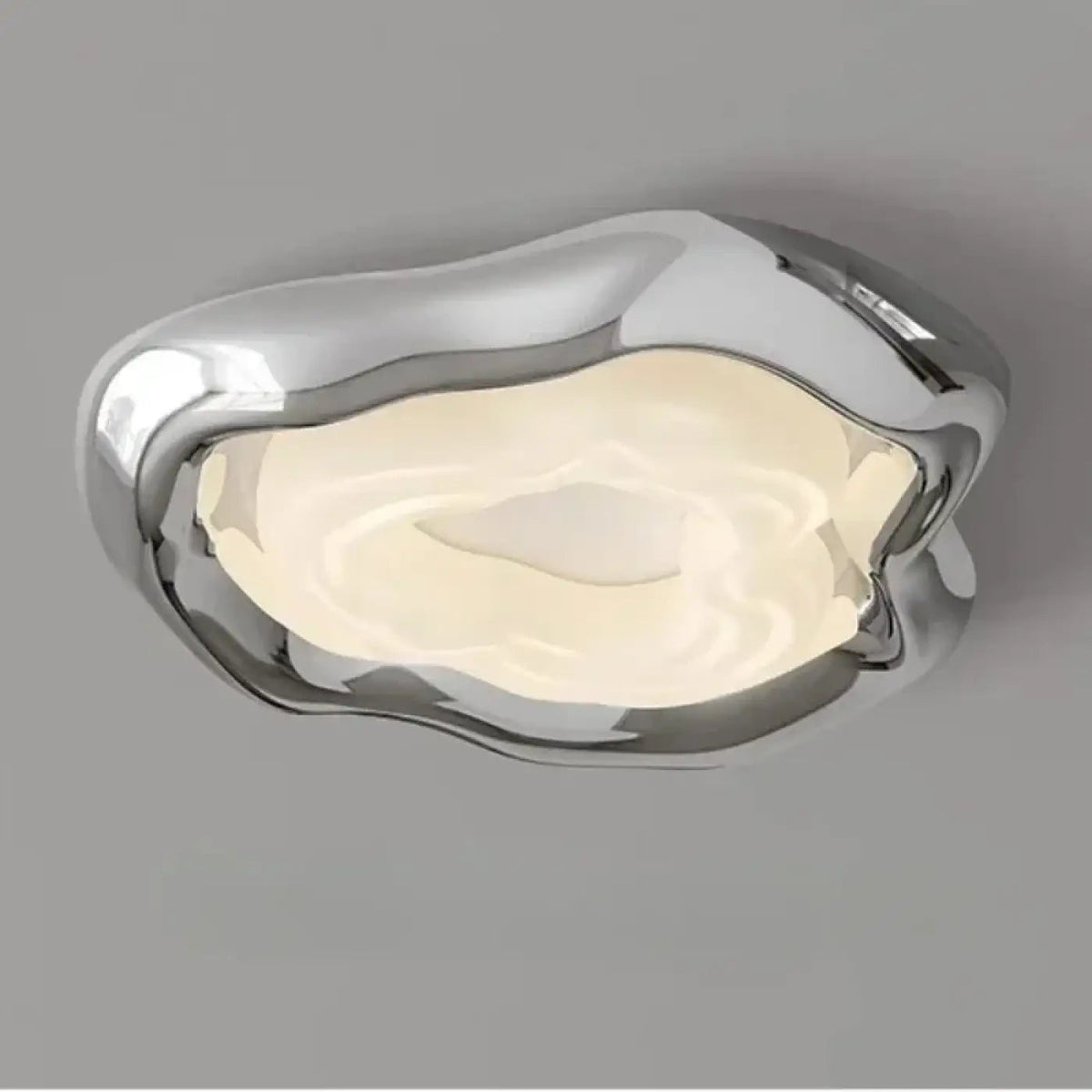 Plafonnier LED Design Chromé Organique - Dalumea - vue 3