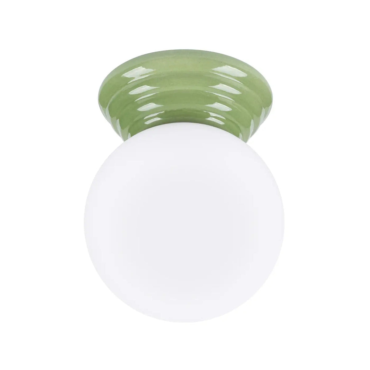 Plafonnier Boule Opaline Vert Céramique - Dalumea - vue 8