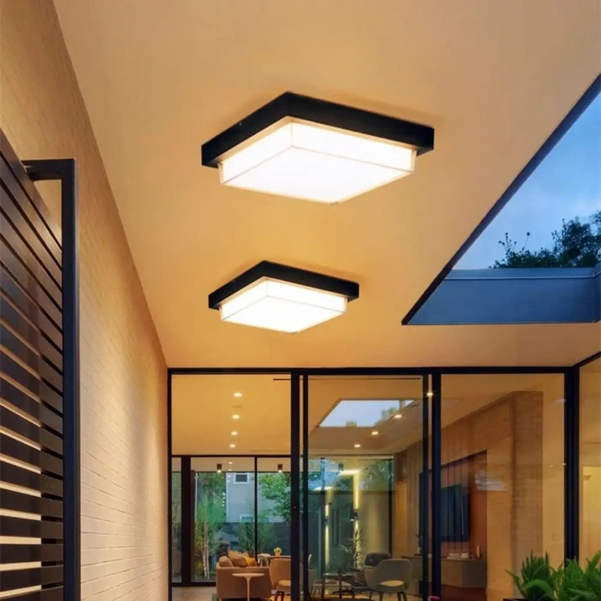 Plafonnier LED Carré Noir Blanc - Dalumea - vue 4