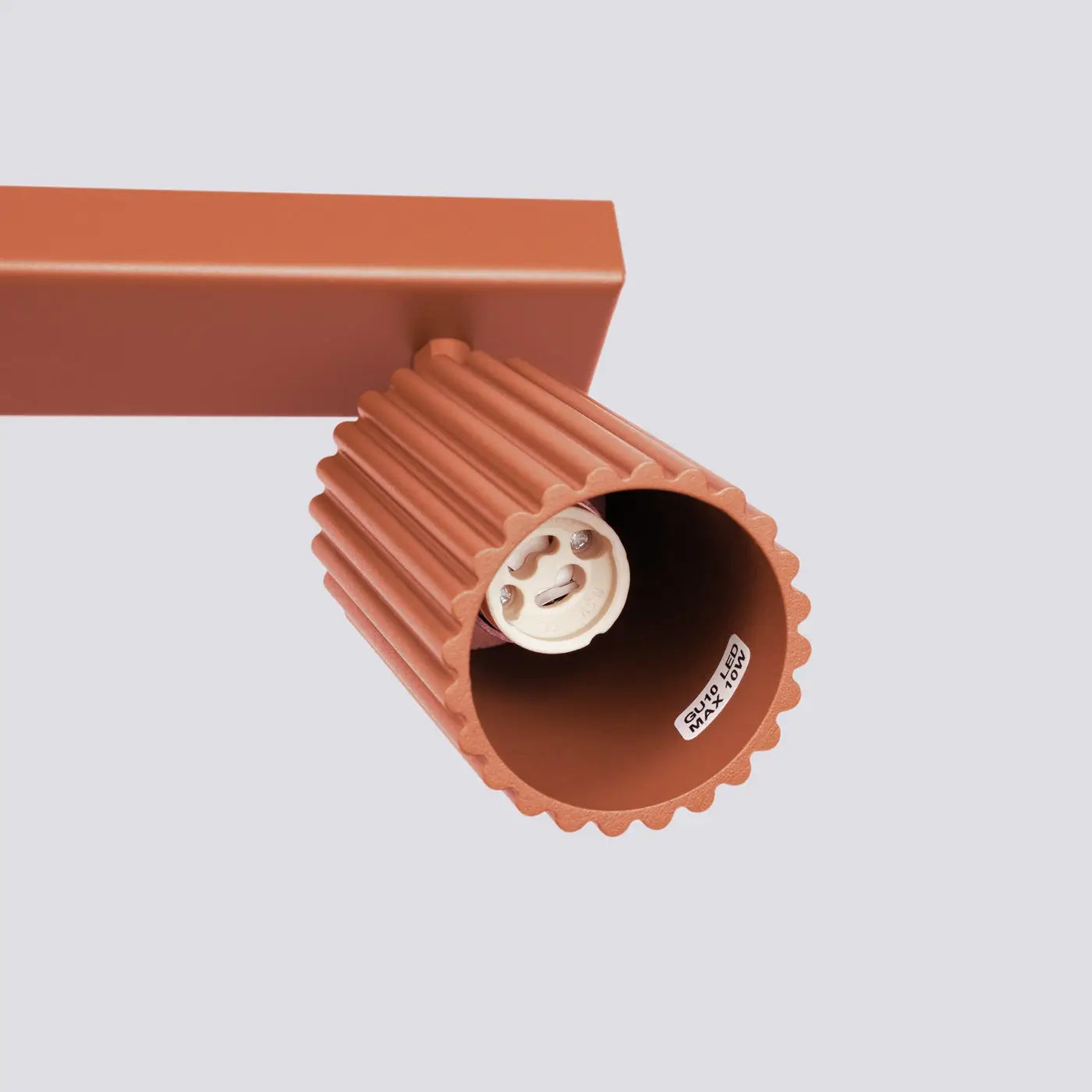 Plafonnier 6 Spots Orientables Cannelé Rouge Ocre - Dalumea - vue 4