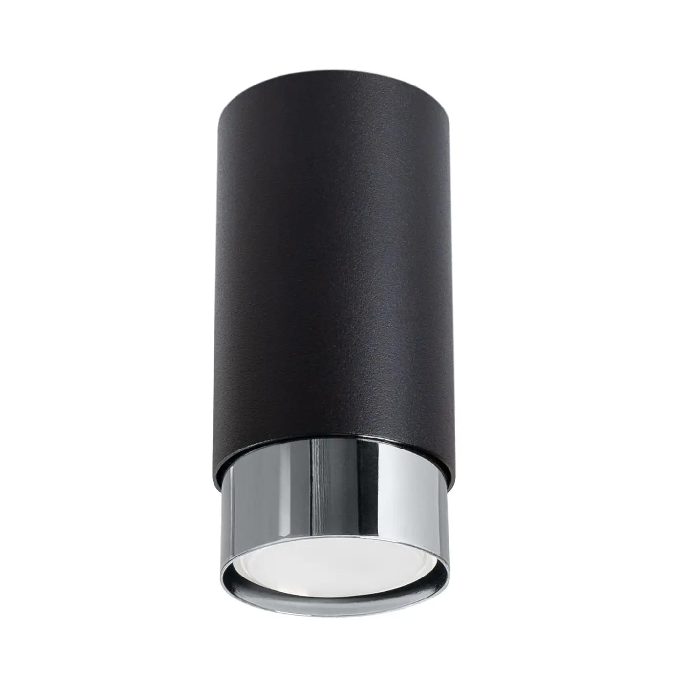 Plafonnier Cylindre Noir Chrome LED - Dalumea - vue 3