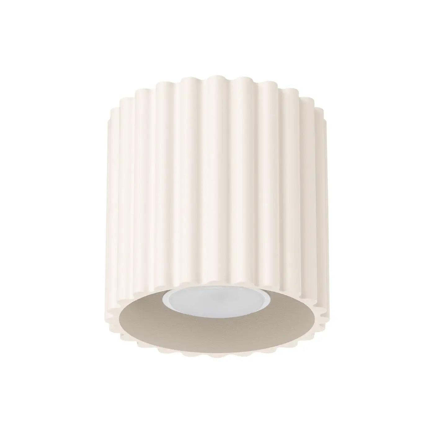 Plafonnier Cylindre Strié Beige - Dalumea - vue 6