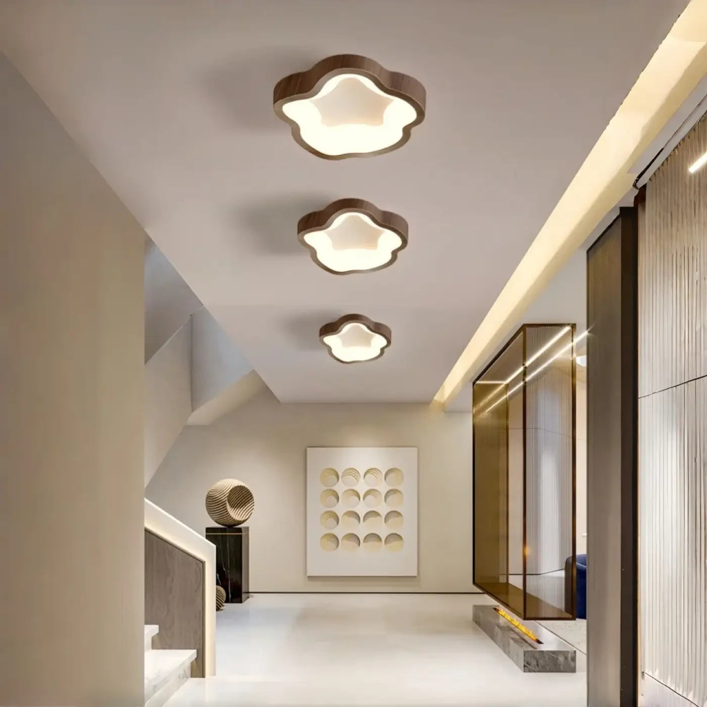 Plafonnier Bois Design Organique - Dalumea - vue 2