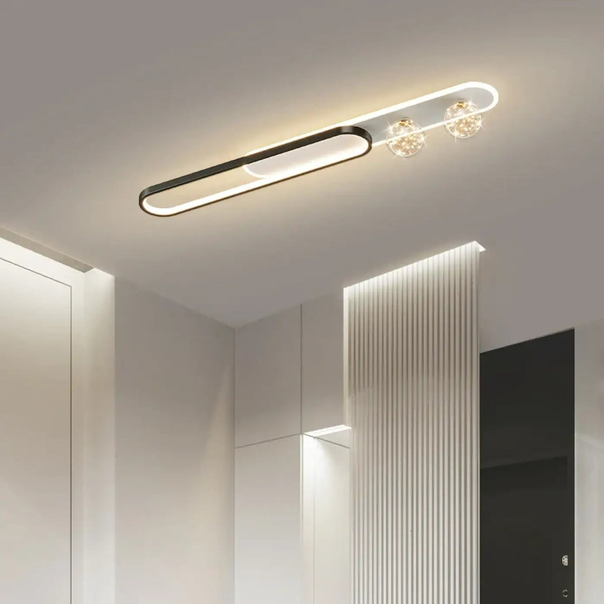 Plafonnier LED Ovale Doré Cristal - Dalumea - vue 5