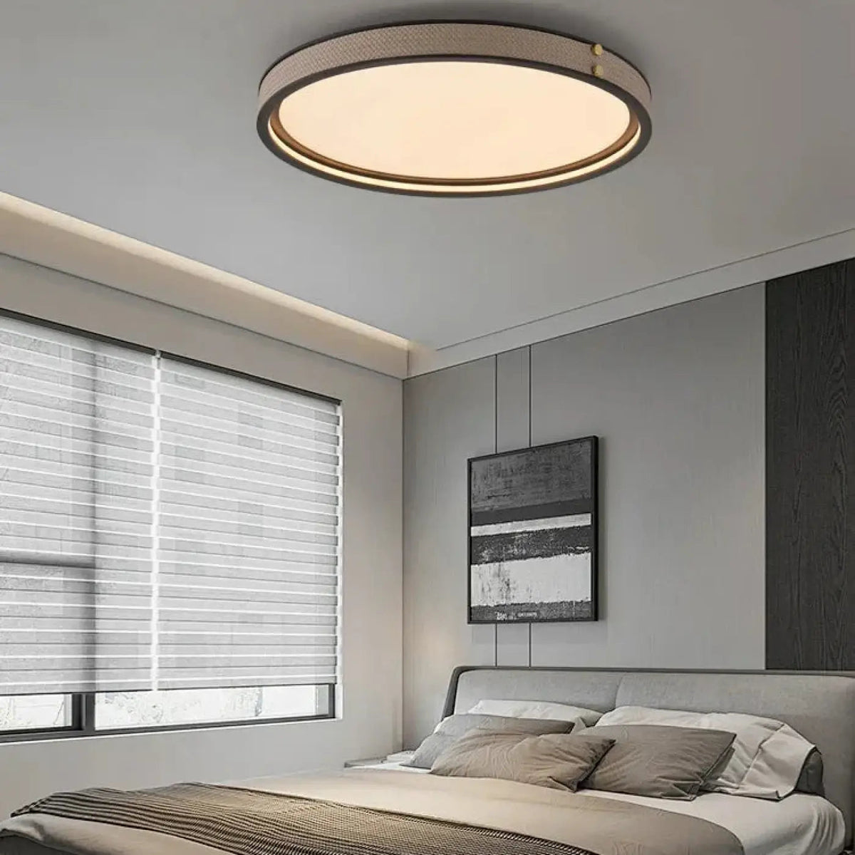 Plafonnier LED Circulaire Beige - Dalumea - vue 1