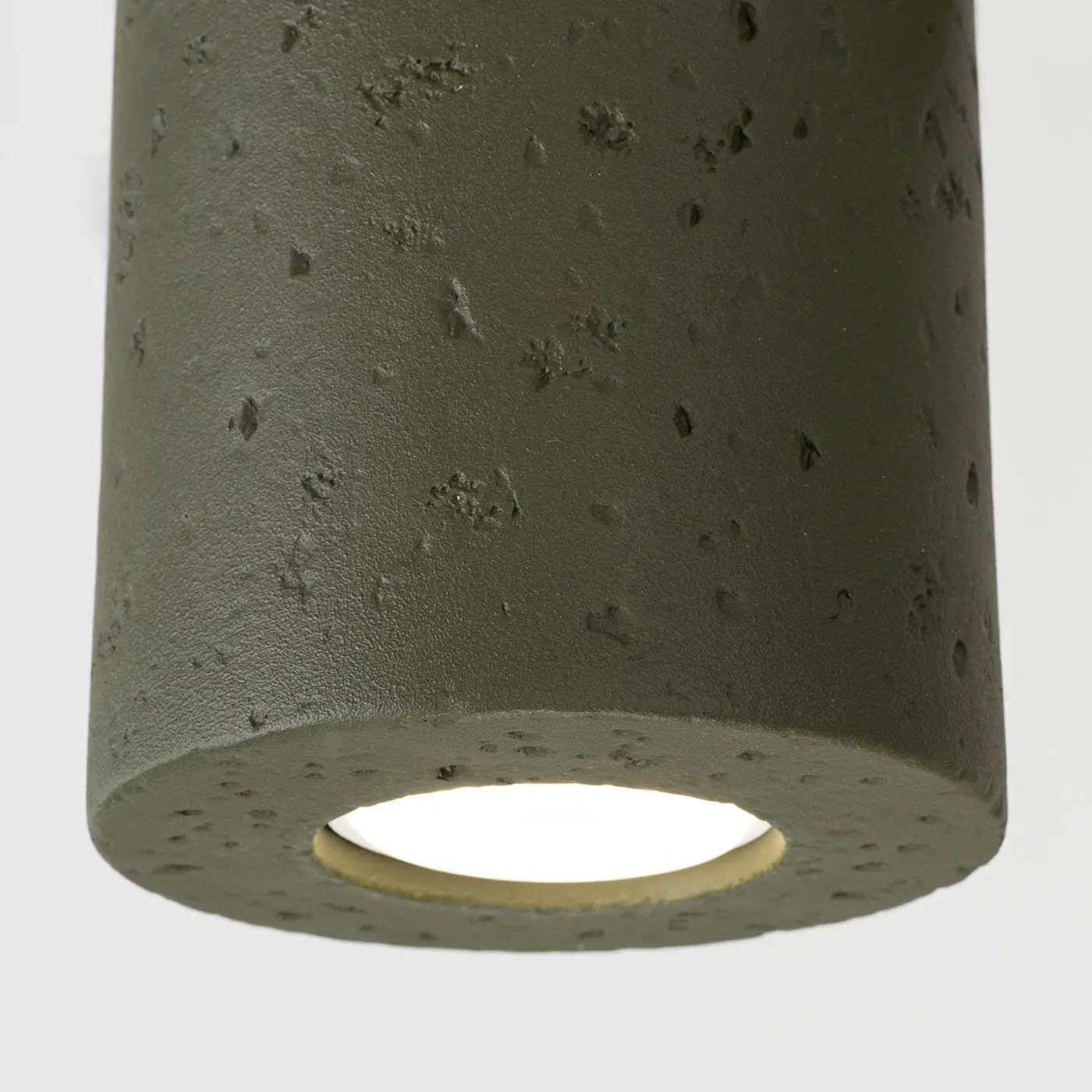 Plafonnier Béton Cylindre Vert Olive - Dalumea - vue 3