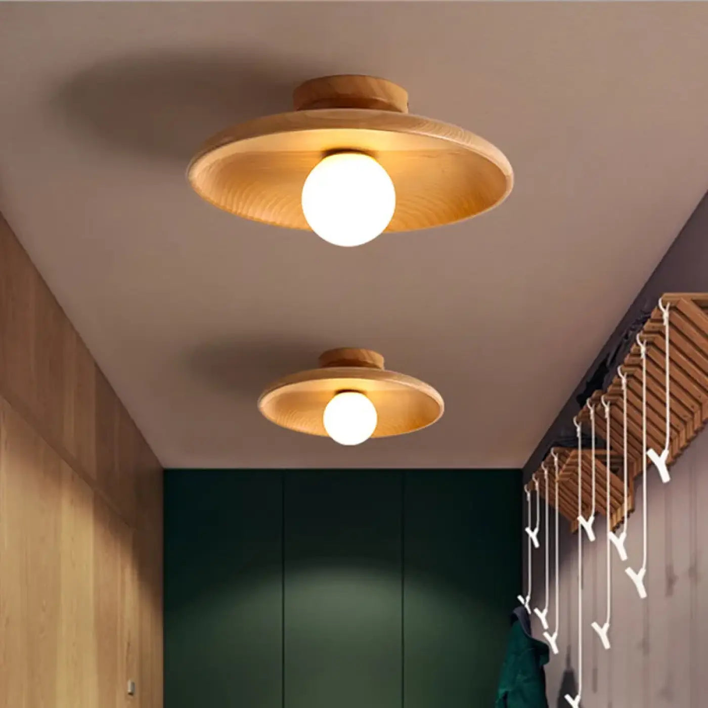Plafonnier LED Bois Design Moderne - Dalumea - vue 2