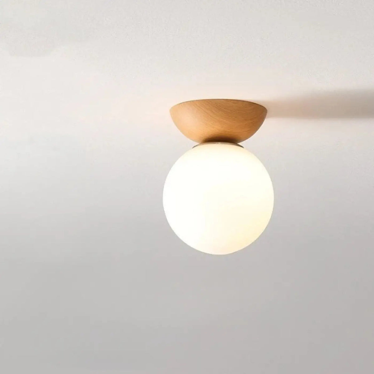 Plafonnier Design Bois et Verre - Dalumea - vue 2
