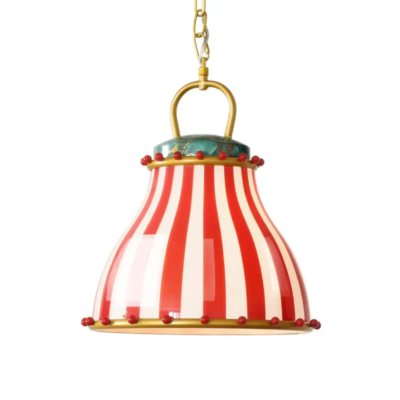 Suspension Luminaire Vintage Rouge Rayé - Dalumea - vue 5