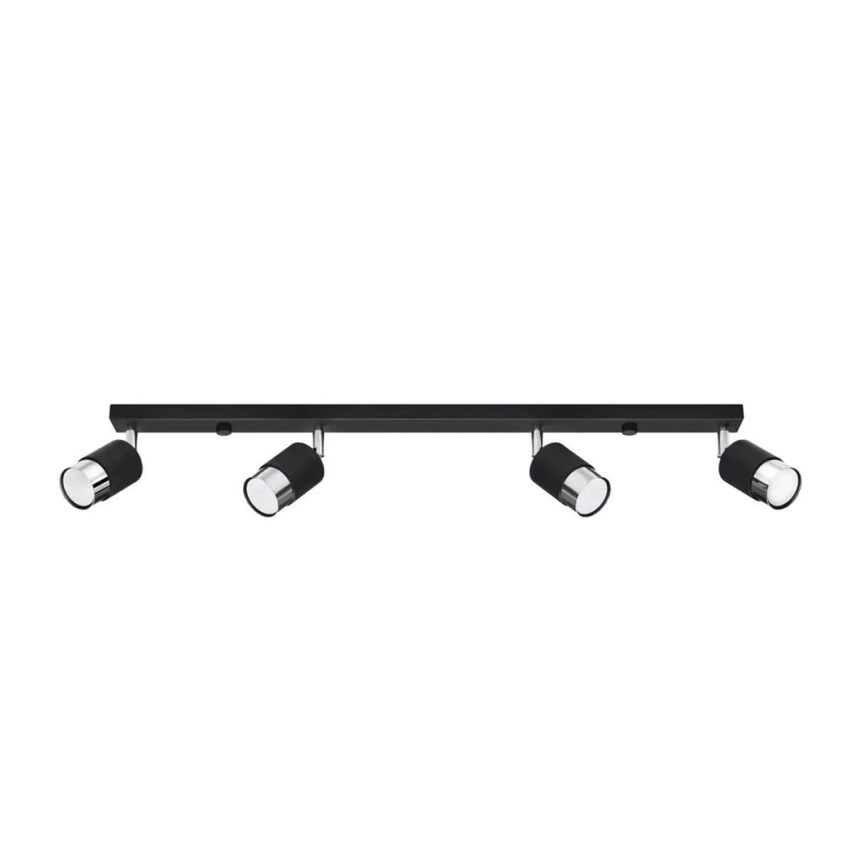 Plafonnier 4 Spots Orientables Noir Chrome - Dalumea - vue 3
