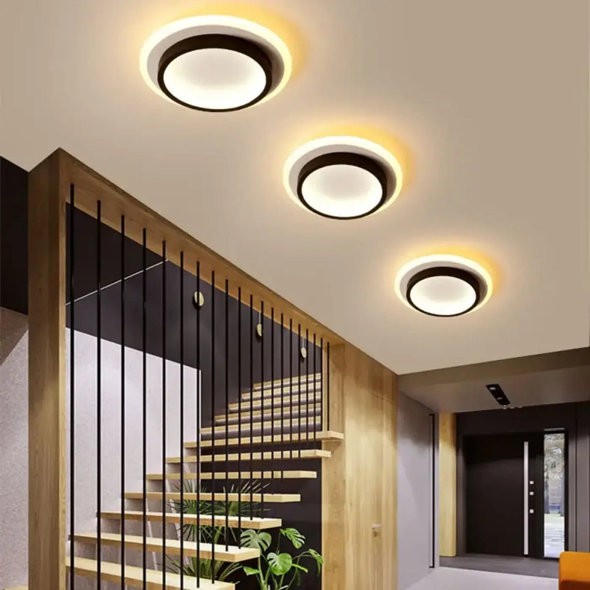Plafonnier LED Rond Anneau Doré Design Moderne - Dalumea - vue 2