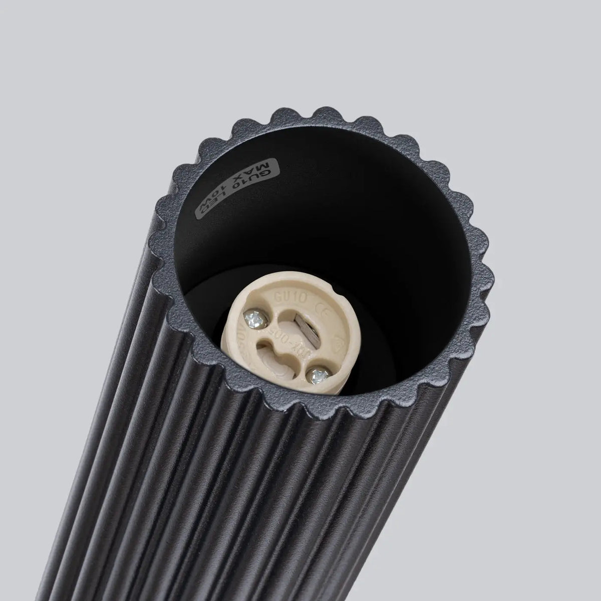 Plafonnier Noir Cannelé Cylindrique - Dalumea - vue 6