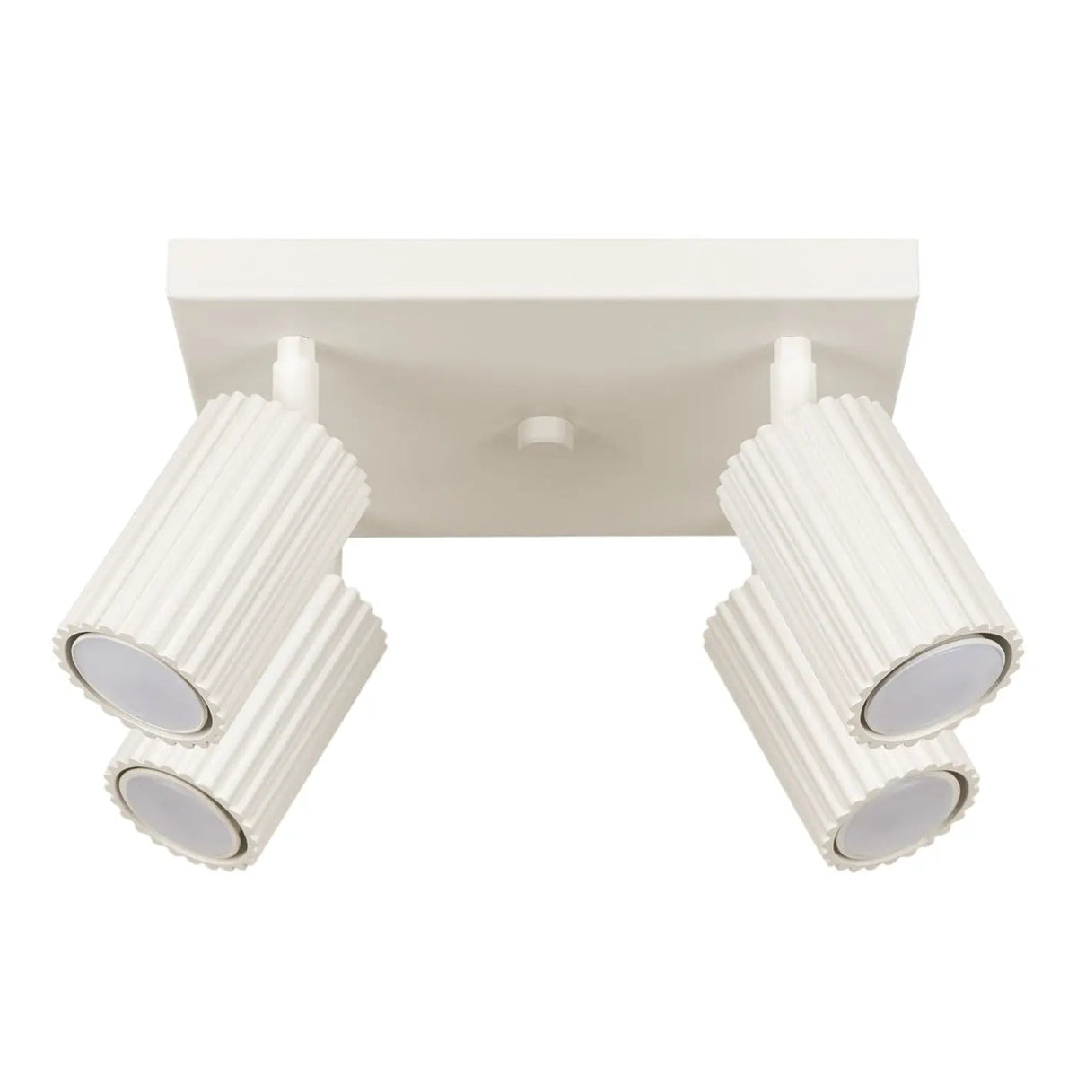 Plafonnier 4 Spots Orientables Base Carrée Beige - Dalumea - vue 6