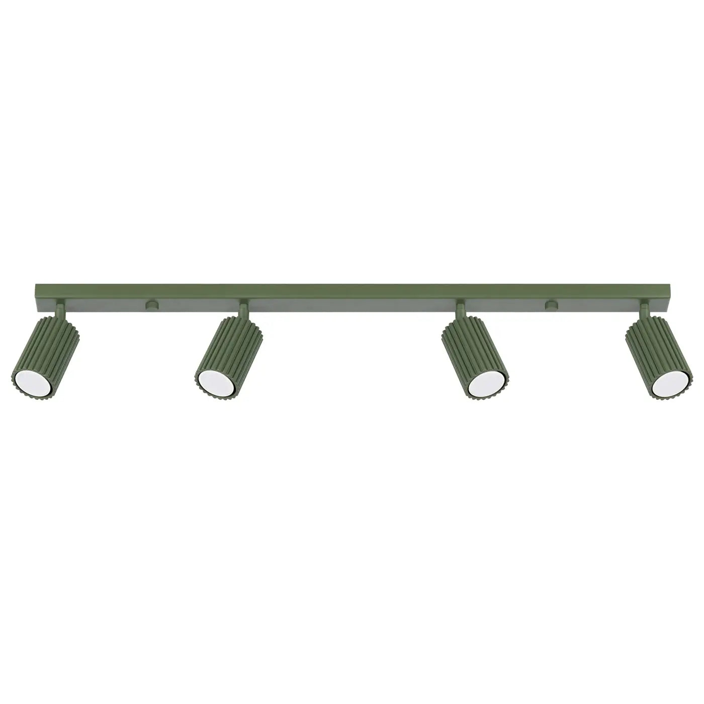 Plafonnier 4 Spots Orientables Cannelé Vert Olive - Dalumea - vue 8