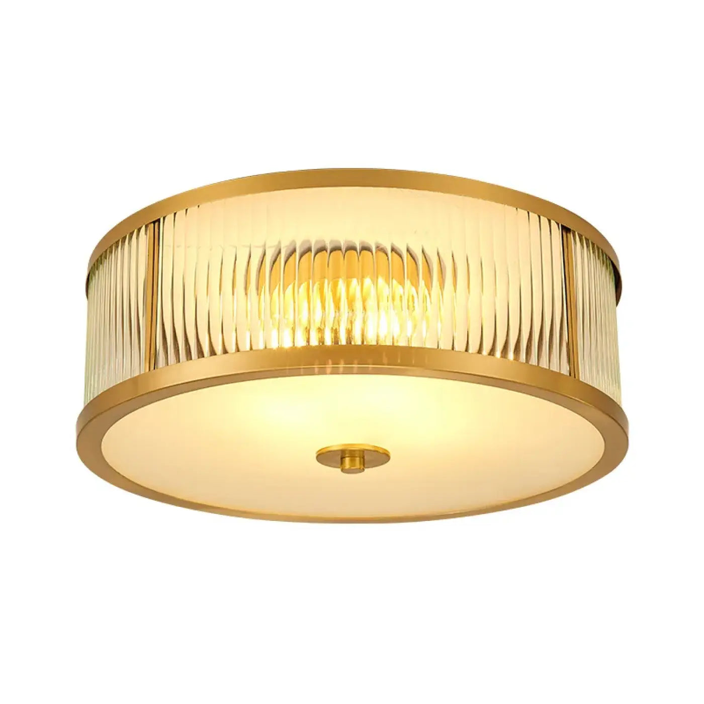 Plafonnier Verre Strié Doré Design - Dalumea - vue 3
