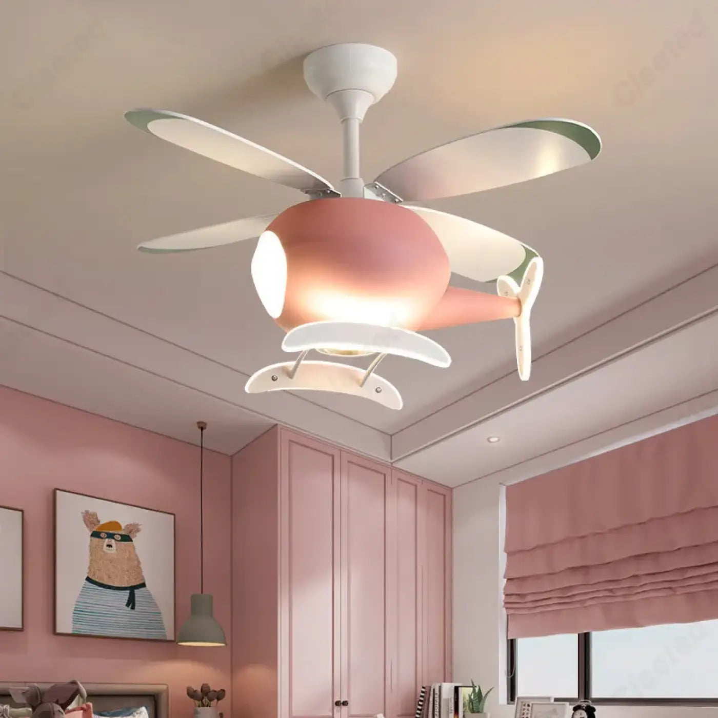 Plafonnier Hélicoptère Enfant Avec Ventilateur - Dalumea - vue 2