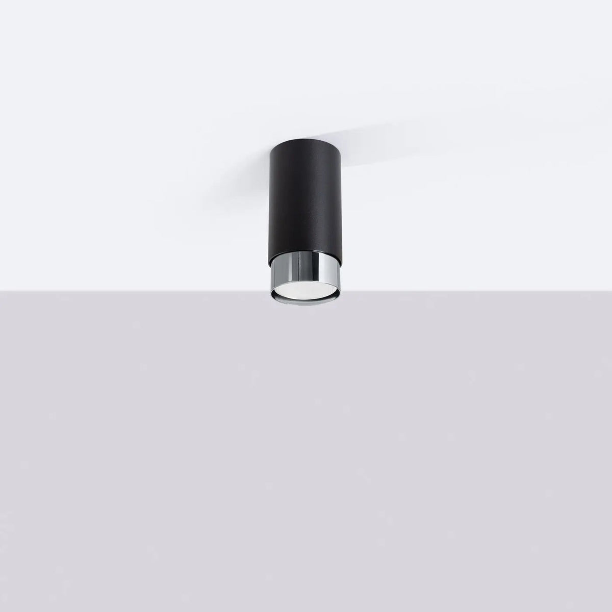 Plafonnier Cylindre Noir Chrome LED