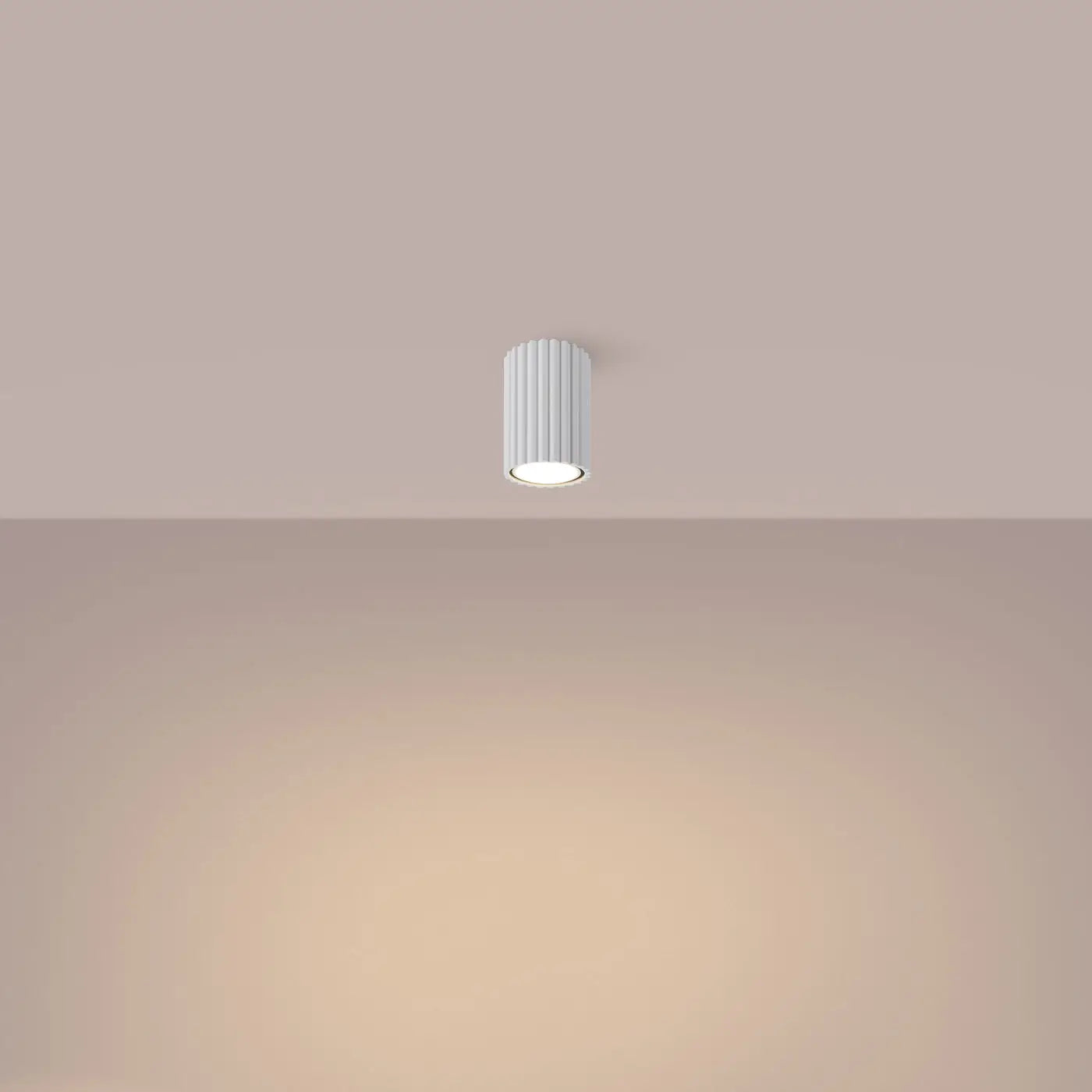 Plafonnier Cylindrique Cannelé Blanc - Dalumea - 10 cm