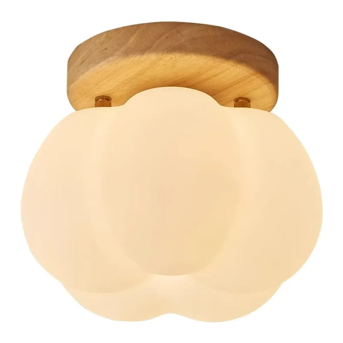 Plafonnier LED Fleur Verre Bois - Dalumea - vue 5