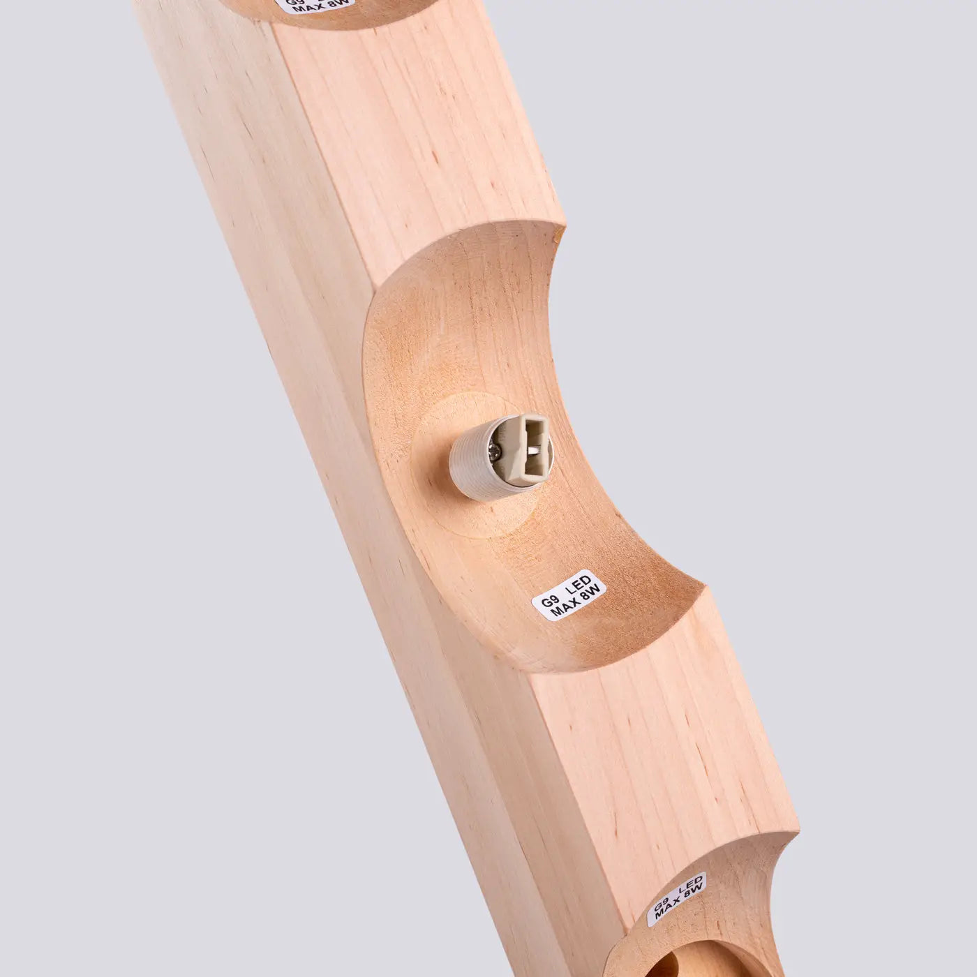 Plafonnier Bois Naturel 4 Globes Opalins - Dalumea - vue 7