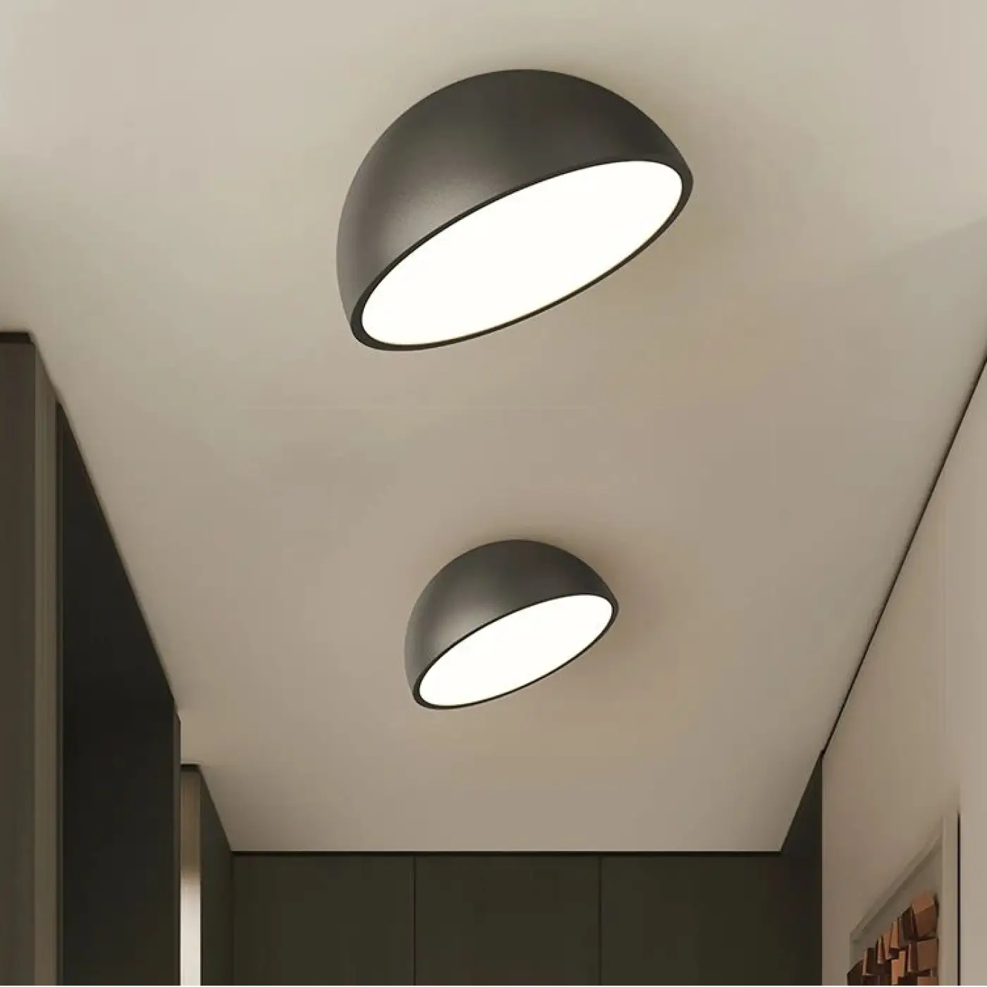 Plafonnier Demi Sphère Bois LED - Dalumea - vue 8